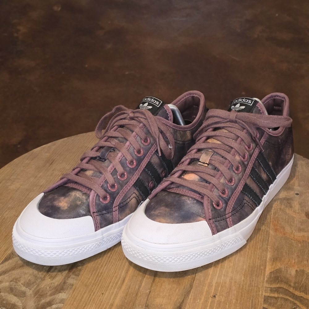 adidas Originals Nizza Acid Wash Burgundy Sneakers Men 10.5